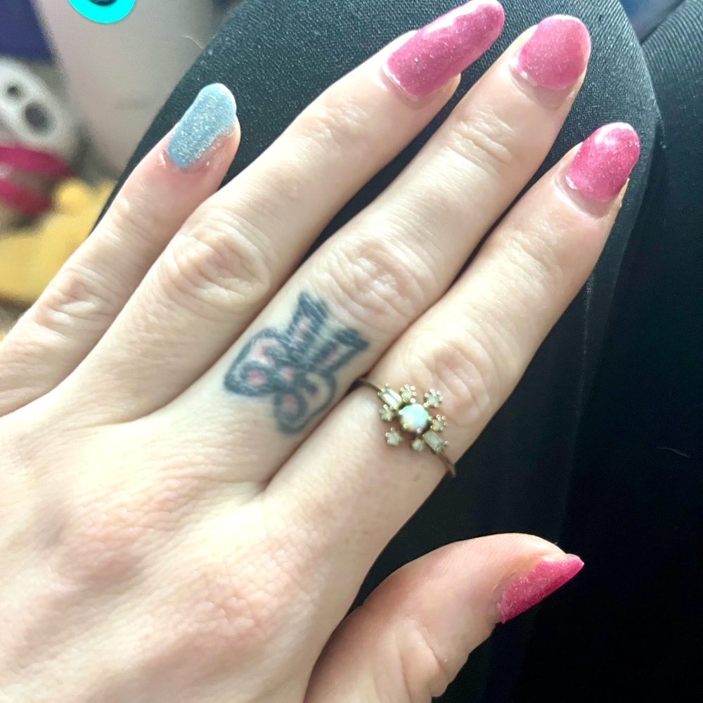 Opal Snowflake Ring - image 1